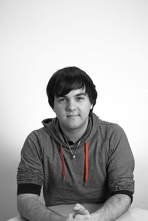 Portrait Schwarzweiß Bänder