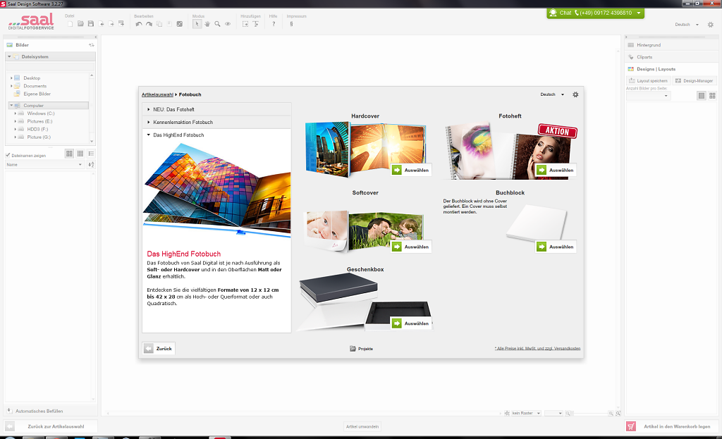 Saal Software Produktauswahl