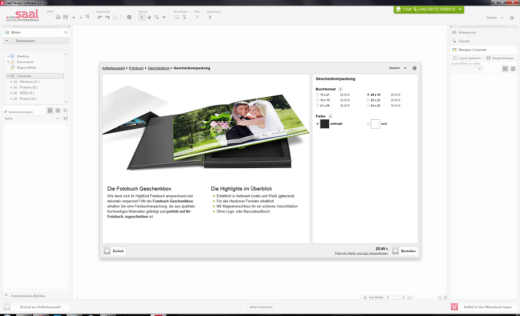 Saal Software Auswahl